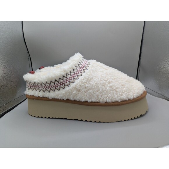Does not apply Shoes - Women's Fuzzy Plush Lined Mini Boot Slip-On Clogs Platform Braid Slippers 6-9.5